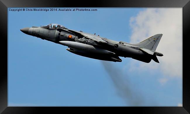  Harrier Jet in Vertical Hover Framed Print by Chris Wooldridge