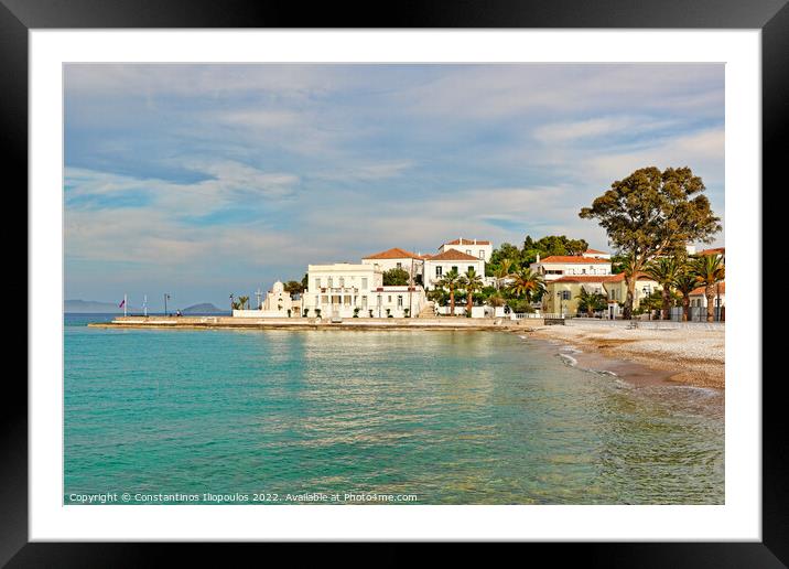 The town of Spetses island, Greece Framed Mounted Print by Constantinos Iliopoulos