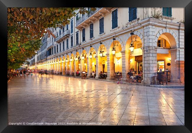 Liston square of Corfu, Greece Framed Print by Constantinos Iliopoulos