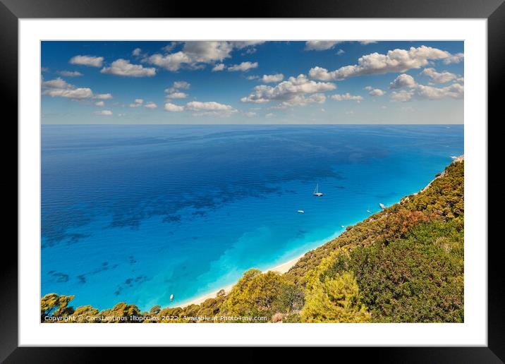 Egremnoi in Lefkada, Greece Framed Mounted Print by Constantinos Iliopoulos