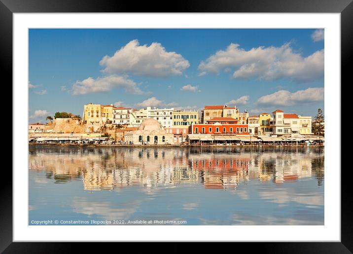 Chania’s Venetian Harbour in Crete, Greece Framed Mounted Print by Constantinos Iliopoulos