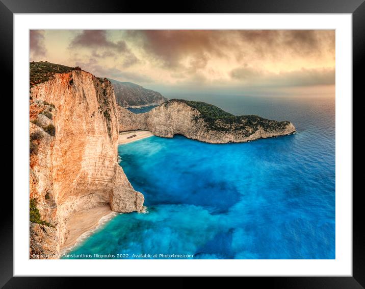 Navagio in Zakynthos island, Greece Framed Mounted Print by Constantinos Iliopoulos