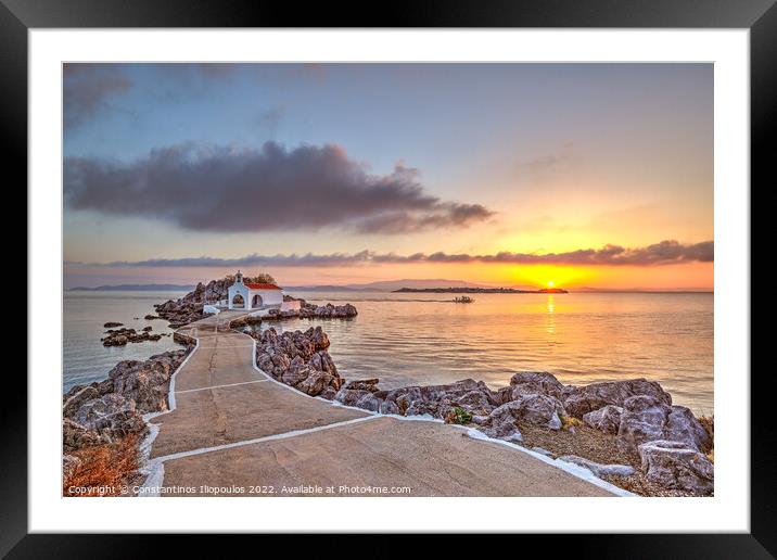 Sunrise at Agios Isidoros in Chios, Greece Framed Mounted Print by Constantinos Iliopoulos