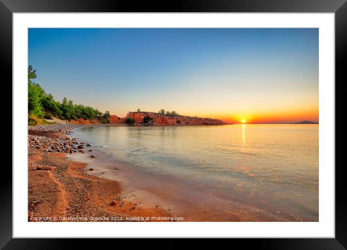 The sunrise at the beach Kokkinokastro of Alonissos, Greece Framed Mounted Print by Constantinos Iliopoulos