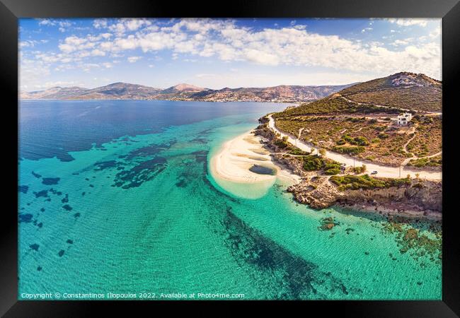 The beach Megali Ammos of Marmari in Evia, Greece Framed Print by Constantinos Iliopoulos