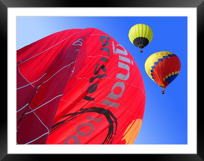 Balloon landing Framed Mounted Print by Peter Cope
