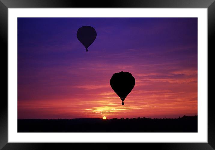 Balloons at Sunset Framed Mounted Print by Peter Cope