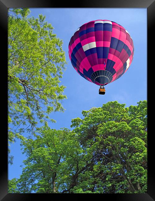 Balloon in flight Framed Print by Peter Cope