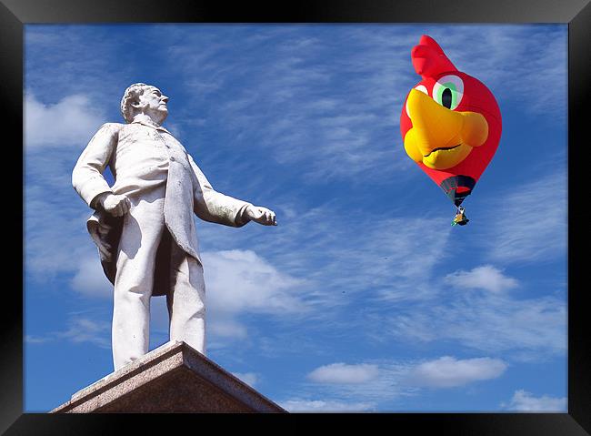 Statue and Woody Balloon Framed Print by Peter Cope