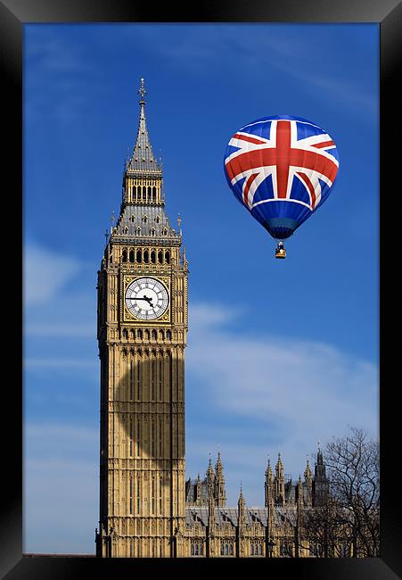 Big Ben and Balloon Framed Print by Peter Cope