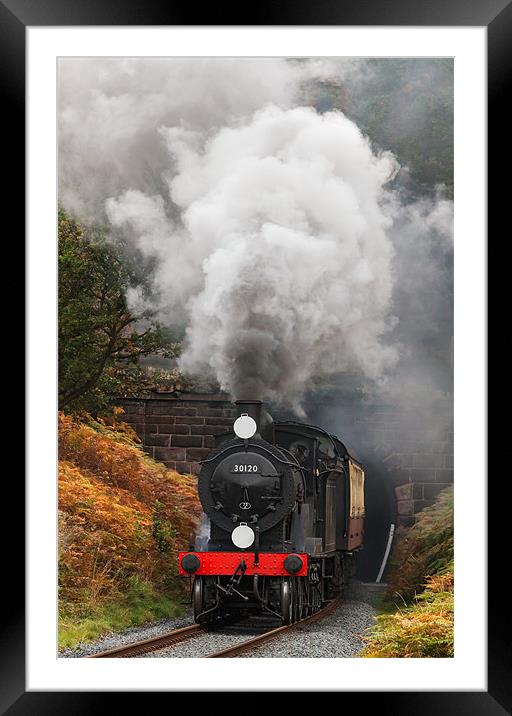 Steam loco blasts out from the Tunnel Framed Mounted Print by Ian Duffield