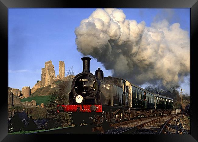 Purbeck local steam train. Framed Print by Ian Duffield