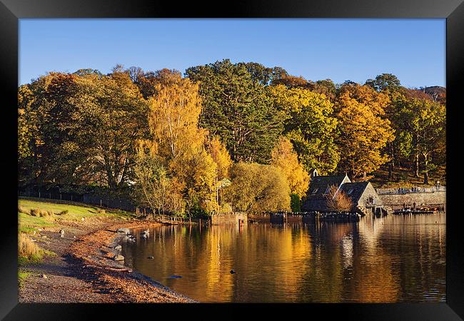  Golden colours at Keswick Lakeside Framed Print by Ian Duffield