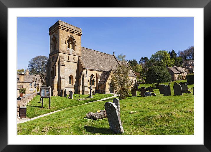  Snowshill Church and Graveyard Framed Mounted Print by Ian Duffield