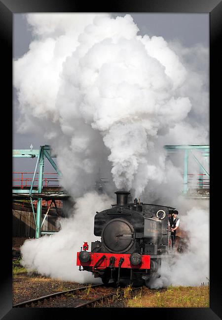 Industrial saddle tank storms forward.  Framed Print by Ian Duffield