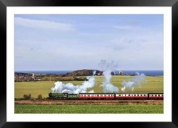 Steam train passing Weybourne.  Framed Mounted Print by Ian Duffield
