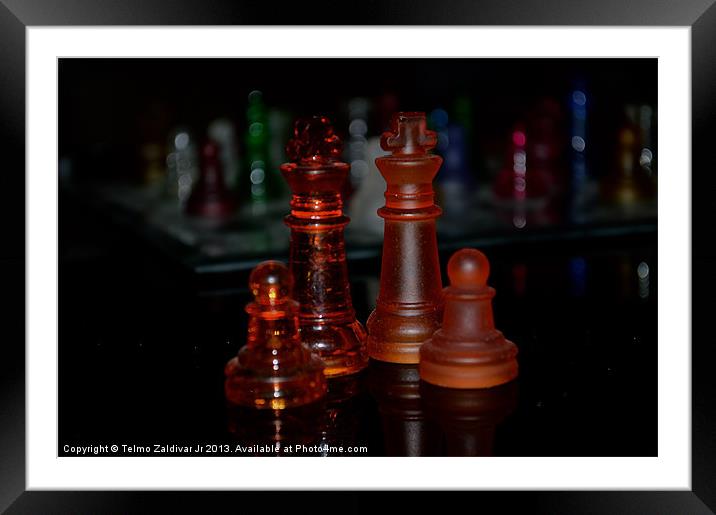 Colorful Chess Framed Mounted Print by Telmo Zaldivar Jr