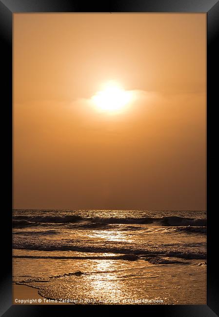 sunset beach Framed Print by Telmo Zaldivar Jr