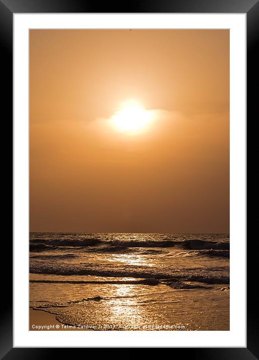 sunset beach Framed Mounted Print by Telmo Zaldivar Jr