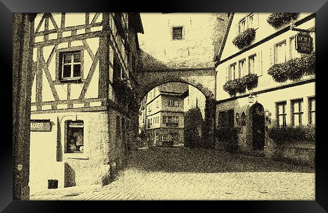 Medieval city street Framed Print by Regis Yaworski