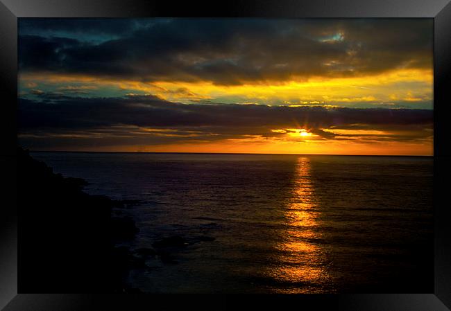 Cornish Winter Sunrise Framed Print by Ted Miller
