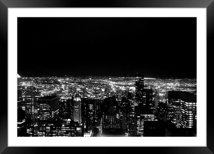 New York City by night Framed Mounted Print by Ted Miller