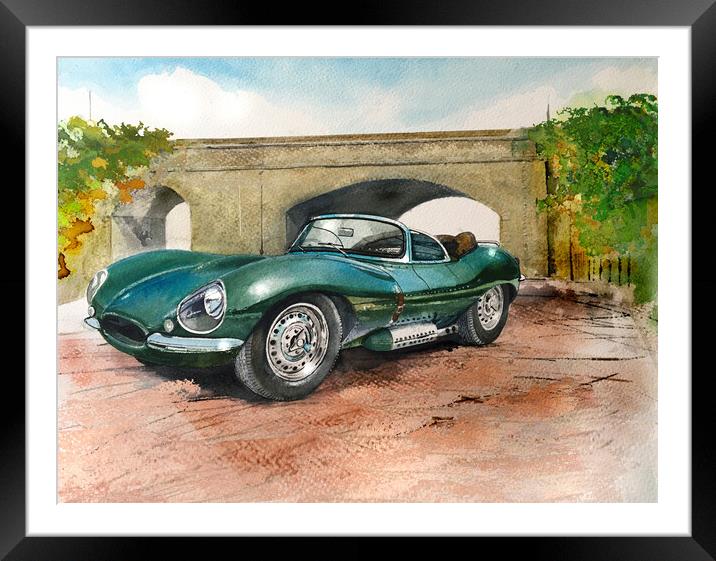 Jaguar XKSS Framed Mounted Print by John Lowerson