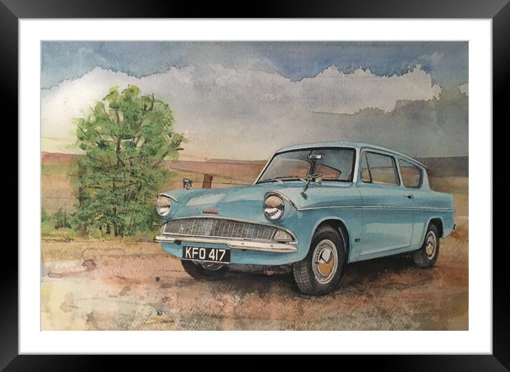 Ford Anglia  Framed Mounted Print by John Lowerson