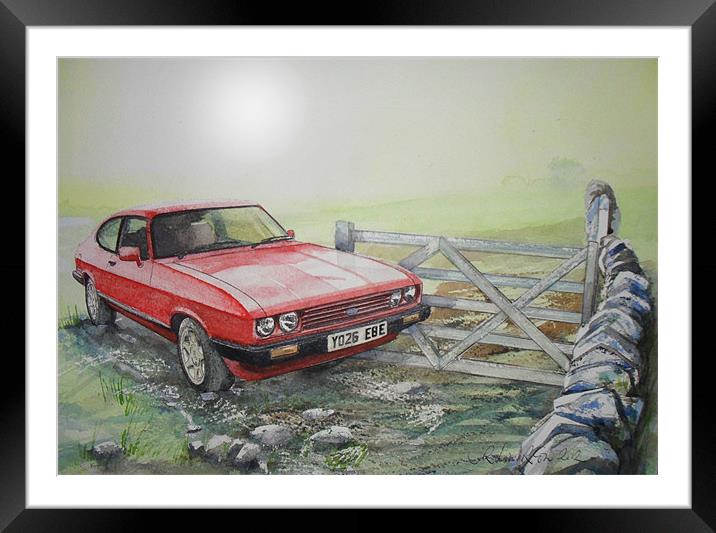 Its a metal flake two-tone Ford Capri Framed Mounted Print by John Lowerson