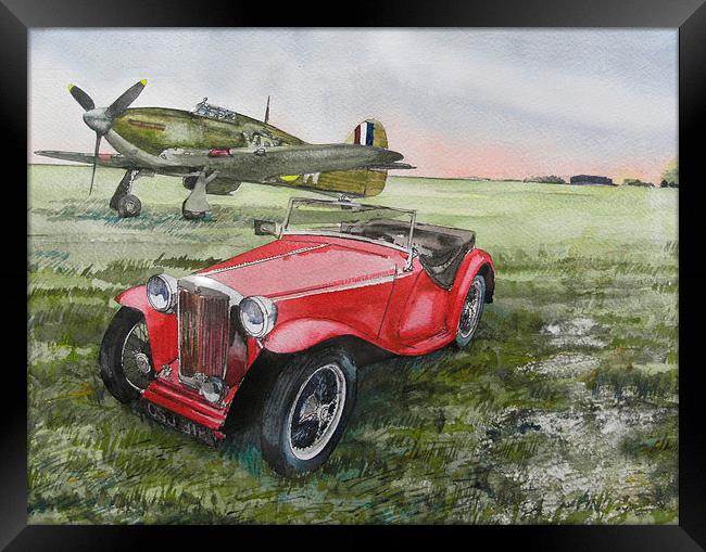  MG and Hawker Hurricane Framed Print by John Lowerson