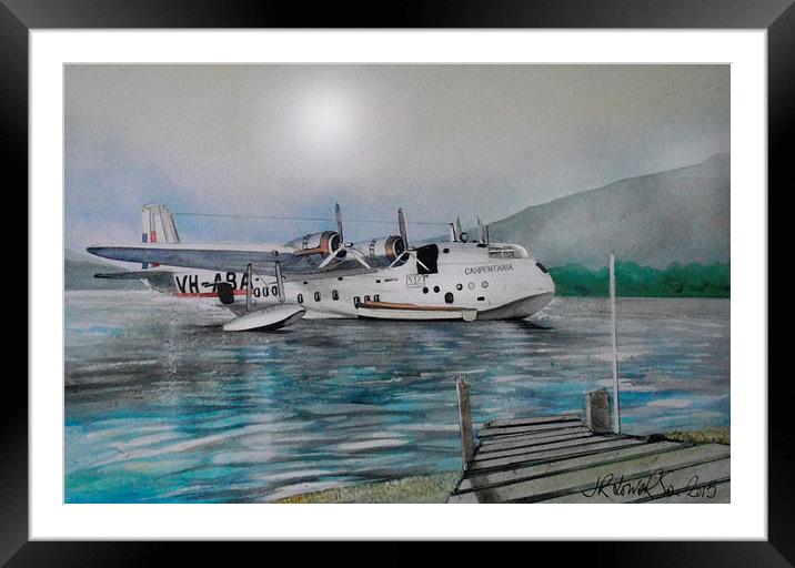  Empire Flying Boat Framed Mounted Print by John Lowerson