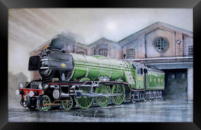Water colour painting of the Flying Scotsman Framed Print by John Lowerson