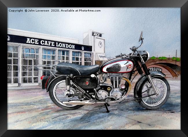 Matchless and the ACE Cafe Framed Print by John Lowerson