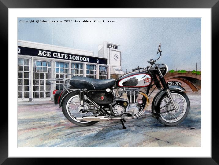 Matchless and the ACE Cafe Framed Mounted Print by John Lowerson