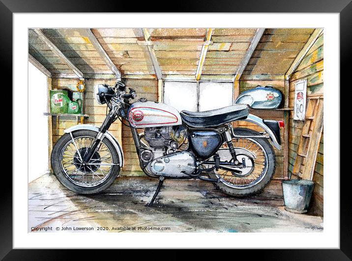 A Goldie in the Shed Framed Mounted Print by John Lowerson