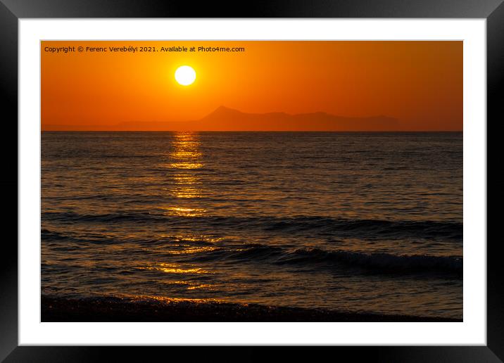 Crete sunset   Framed Mounted Print by Ferenc Verebélyi