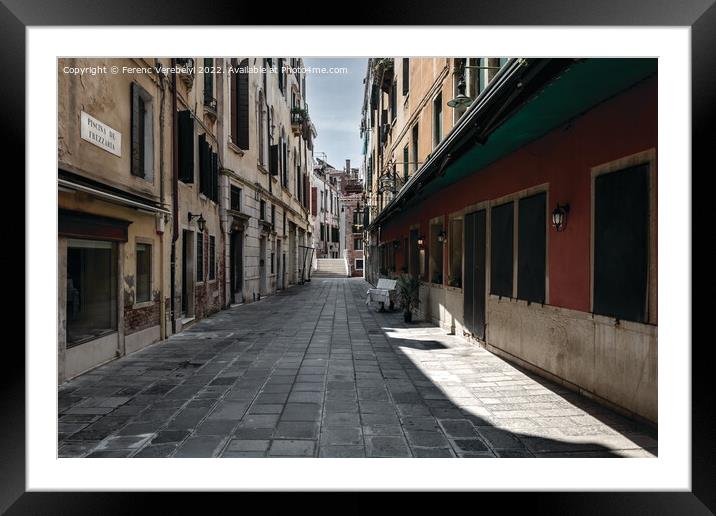 Lost in Venice       Framed Mounted Print by Ferenc Verebélyi