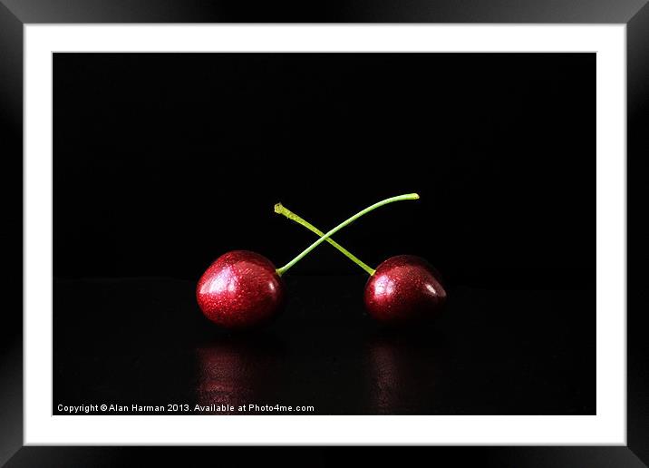 Two Cherries Framed Mounted Print by Alan Harman