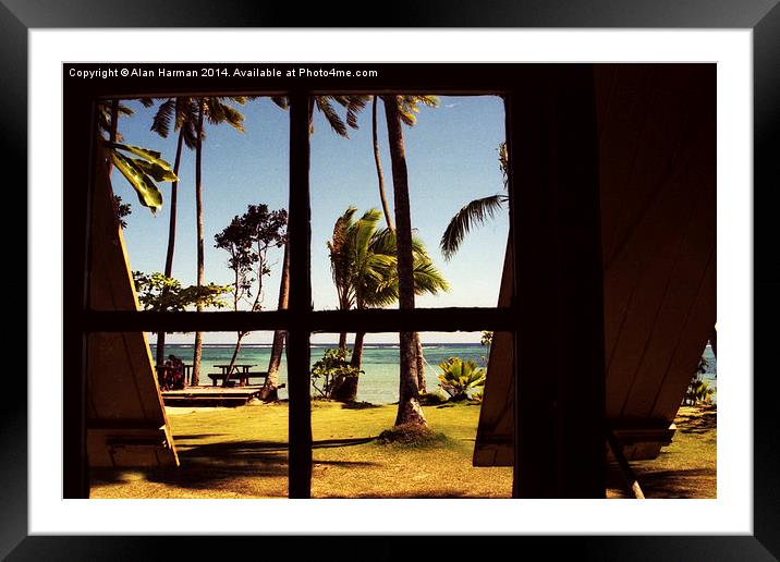 Tropical Fiji Beach Scene Framed Mounted Print by Alan Harman