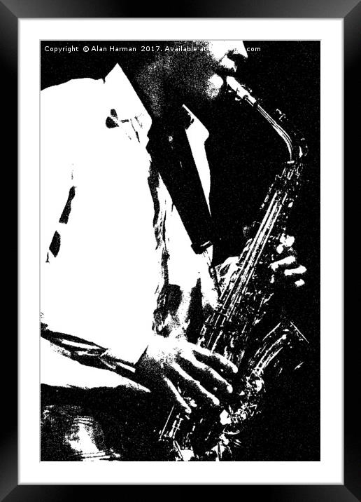Saxophone Framed Mounted Print by Alan Harman