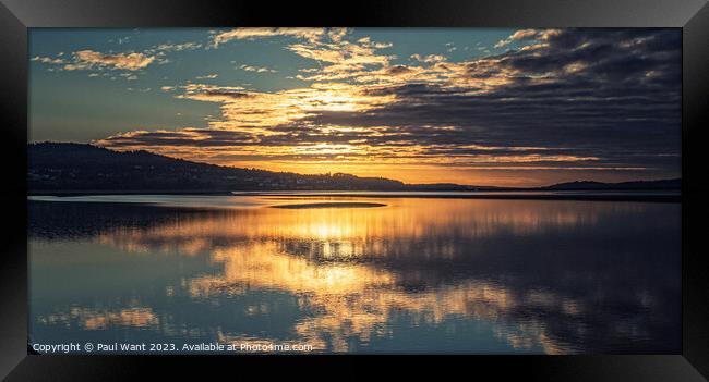 Sunset over Arnside Framed Print by Paul Want