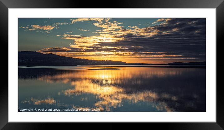 Sunset over Arnside Framed Mounted Print by Paul Want
