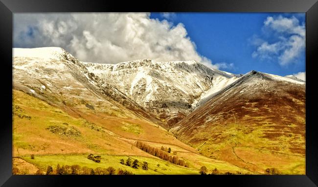 Snow Covered Mountain Framed Print by Paul Want