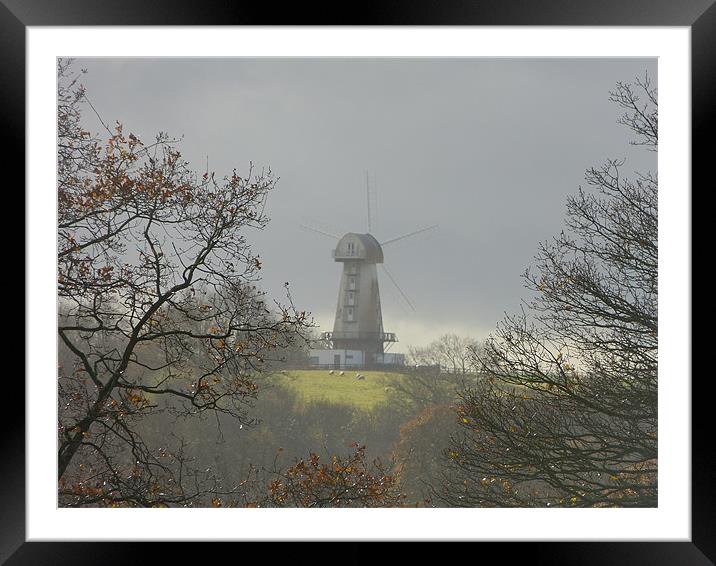 Windmill near Sandhurst Kent Framed Mounted Print by Ursula Keene