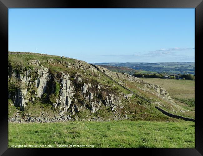 Hadrian's Wall at Highshields Crags West of Sycamore Gap Framed Print by Ursula Keene