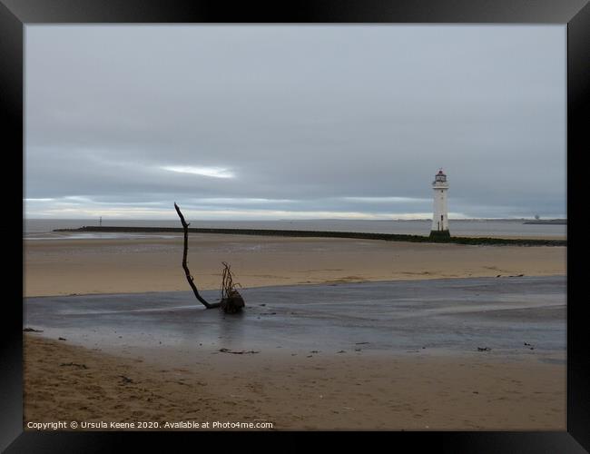 Mouth of the River Mersey in January Liverpool  Framed Print by Ursula Keene