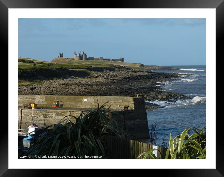 Dunstanburgh Castle from Craster Quay  Framed Mounted Print by Ursula Keene