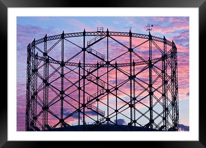 GAS WORKS STRUCTURE Framed Mounted Print by Robert  Radford