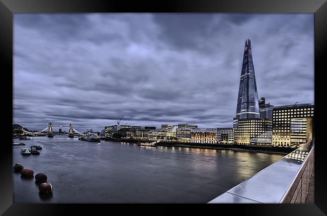 LONDON SHARD TOWER BRIDGE Framed Print by Robert  Radford