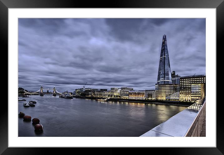 LONDON SHARD TOWER BRIDGE Framed Mounted Print by Robert  Radford
